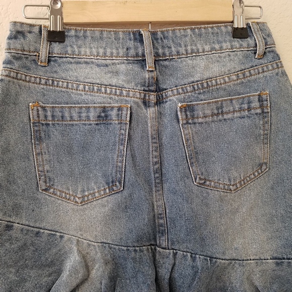 NEW Mustard Seed Embellished Raw Hem Jean Skirt - Picture 6 of 6